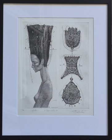 Papuošalai, 2005,  vario graviūra, 32x25 cm, rėmas 52x42 cm, 29/50