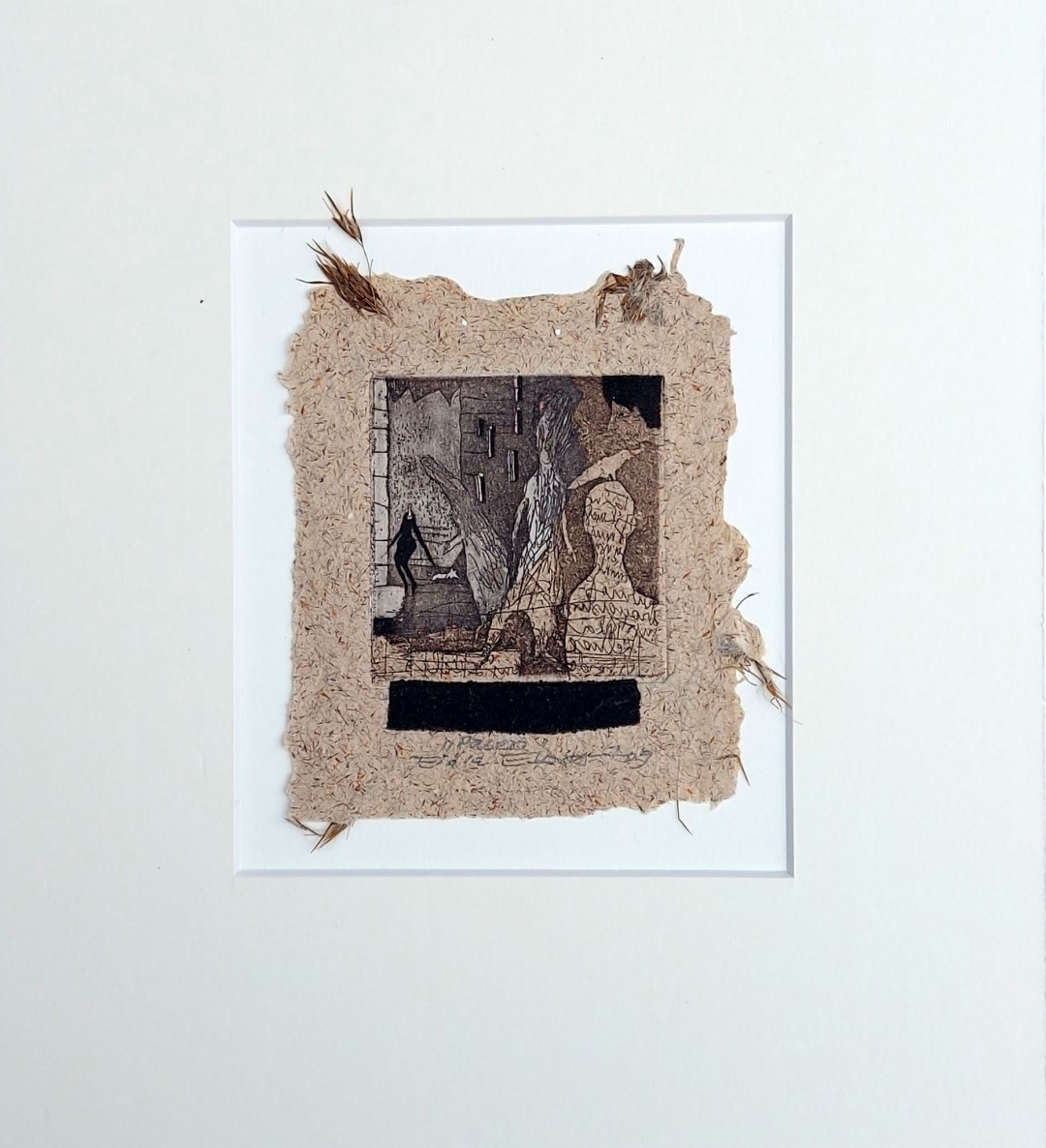 Walk, 2009, E. d. a., papier, author's technique, 13x11 cm, canvas 25x21 cm