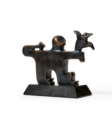 Paukščių sargas II, 2022, bronza, granitas, h 19x24x10 cm, 1/5, 2.95 kg