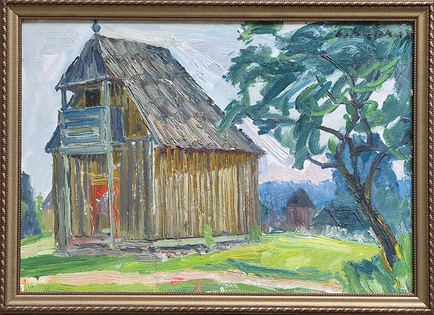 Peizažas, 1962, drobė ant kartono, aliejus, 34,5x49,5 cm, rėmas 39x54 cm 