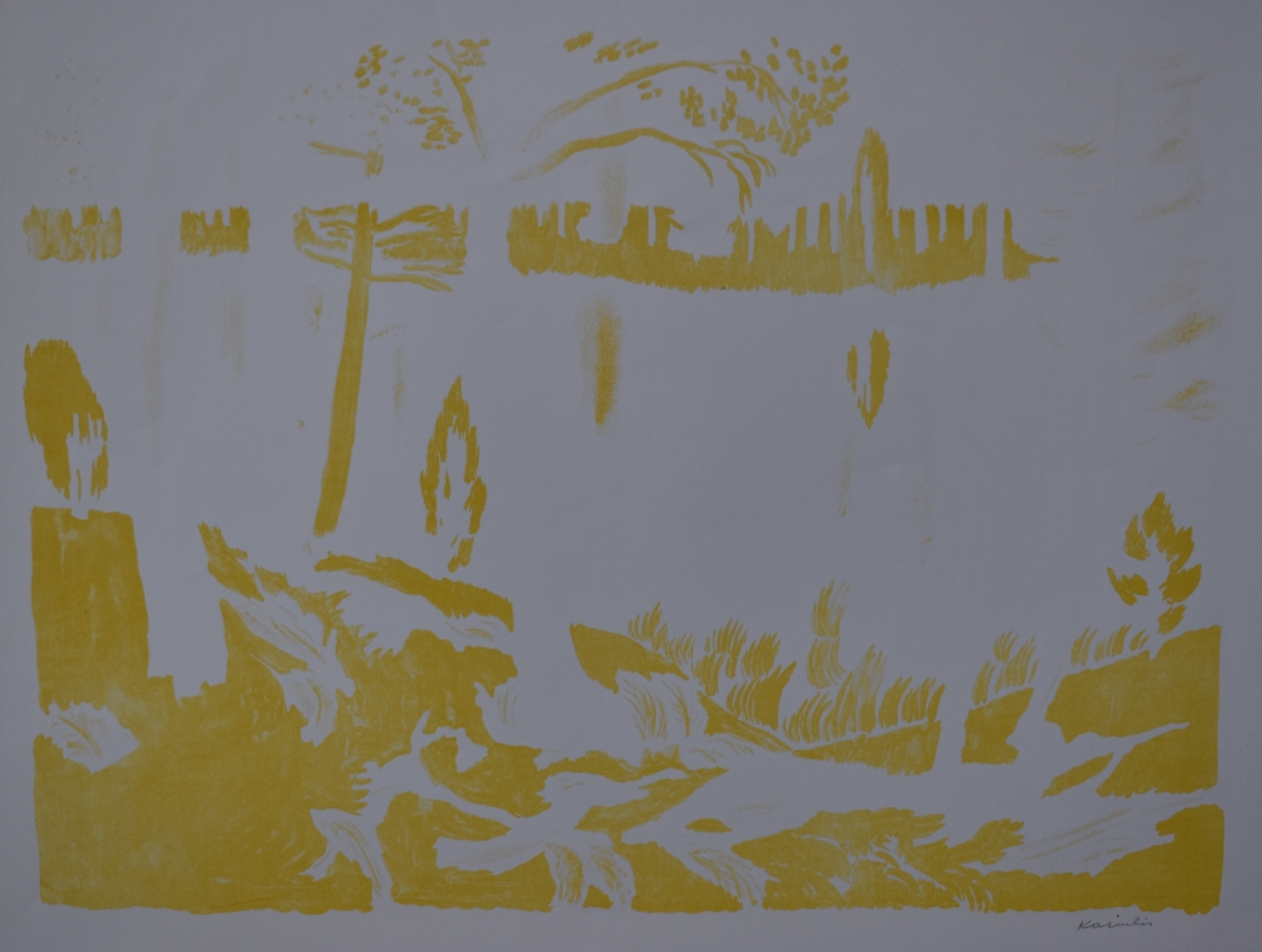 Peizažas iš keturių dalių. Kaip gimsta kūrinys, litografija, 42x58 cm