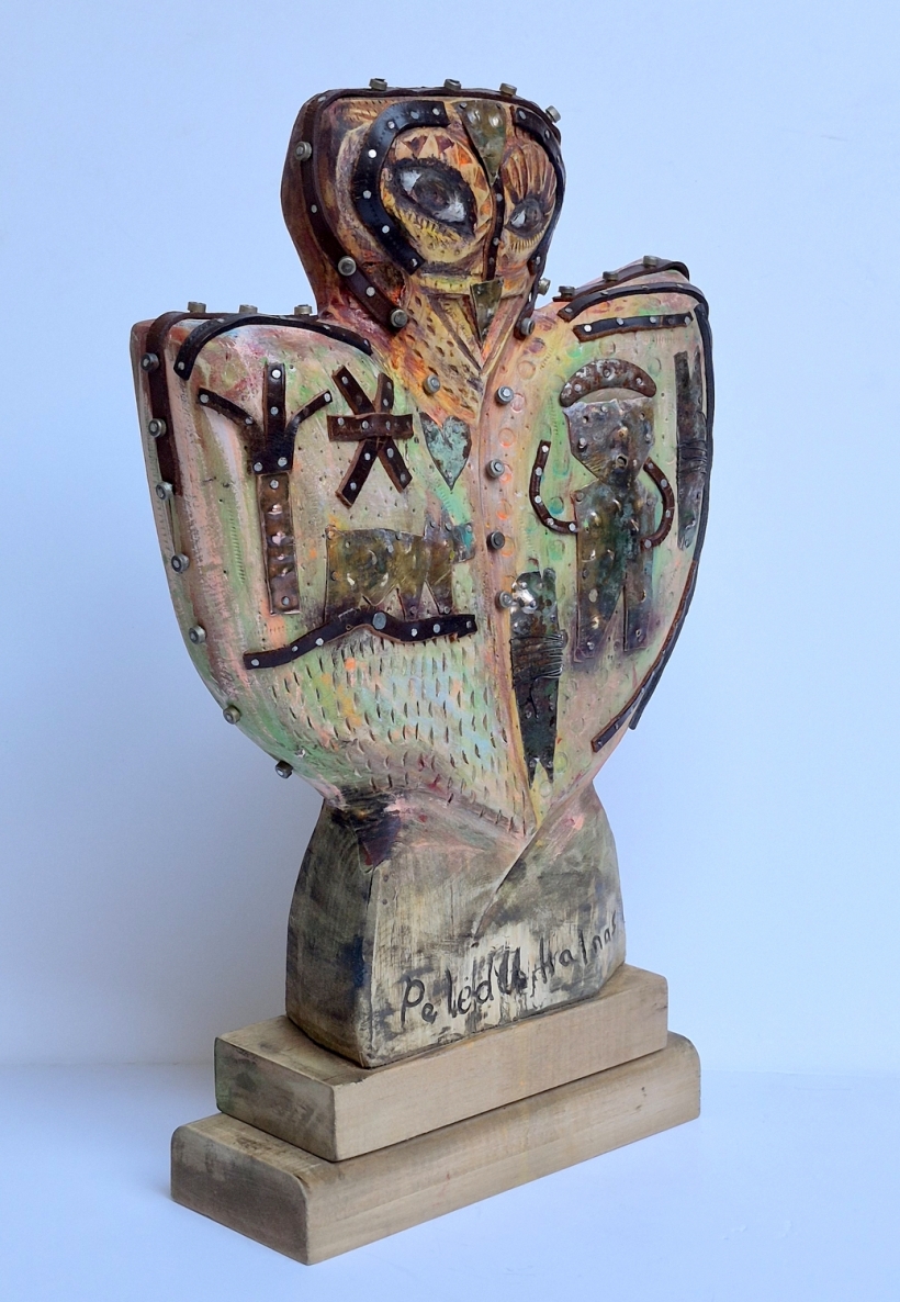 Owl Hill, 2005, author's technique, h 52x33x9 cm, 1/1