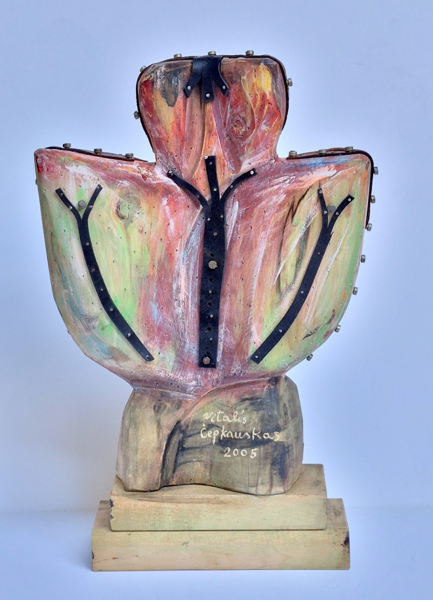 Owl Hill, 2005, author's technique, h 52x33x9 cm, 1/1