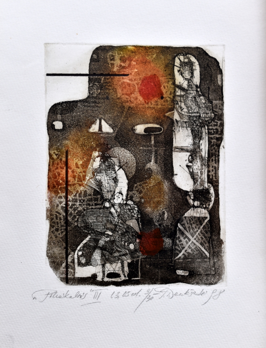 Piliakalnis, 1998, ofortas, akvatinta, 19x14 cm, 3/30, įrėmintas.