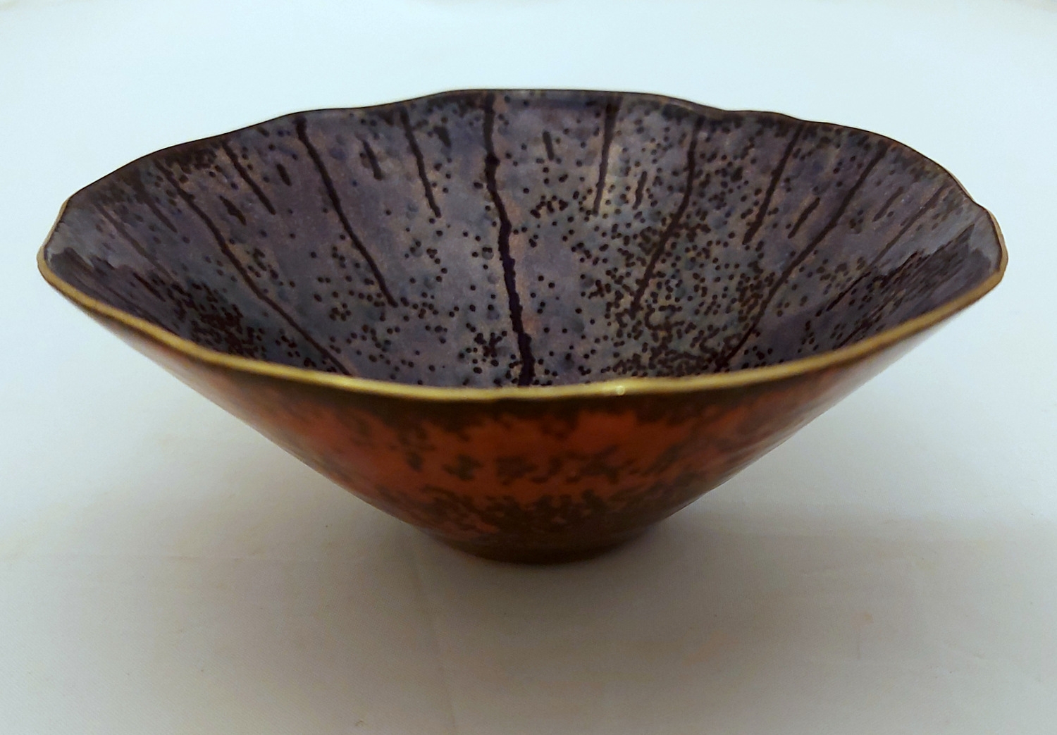 Gray-Brown Vessel, 2021, copper, enamel, h 5.3 cm, d 12.2 cm 