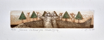 Pirma kelionė per vandenyną, 1994, ofortas, 4x17,5 cm, 27/30