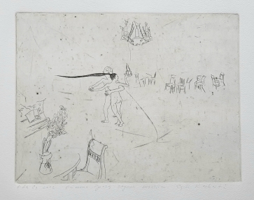 Reminiscent of a prank in a dream, 2002, etching C3, 24×32.5 cm, e.d.a.