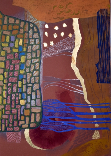 Prisilietimas stebint vakaro žvaigždėms, 2006, popierius, lino raižinys, 67x48 cm, 1/1