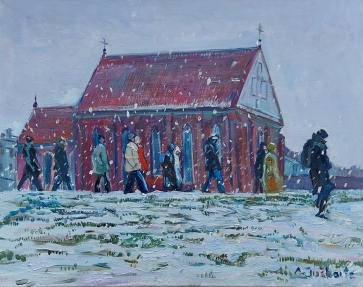 Pro Š. Jurgio bažnyčią, 2023, drobė, aliejus, 40x50 cm