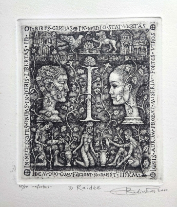 Raidė, 2011, ofortas, popierius, 15x13 cm, 41/50