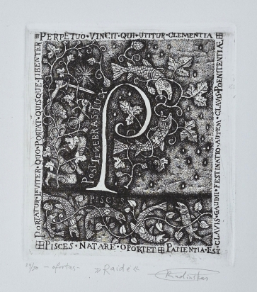 Letter P, 2001, copper engraving, 15x13 cm, 24/50
