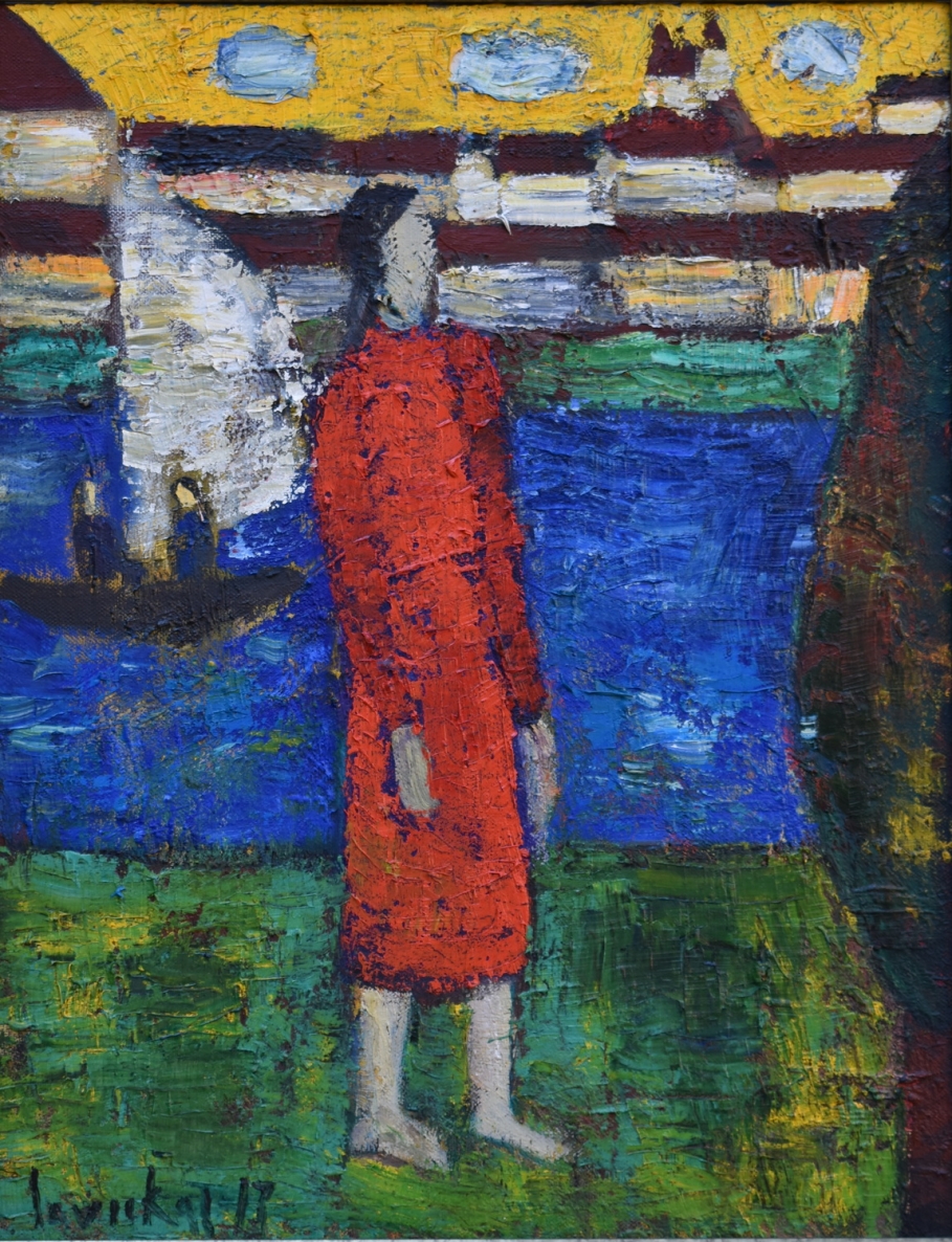 Raudonai apsirengusi, 2017, drobė, aliejus, 90x70cm  