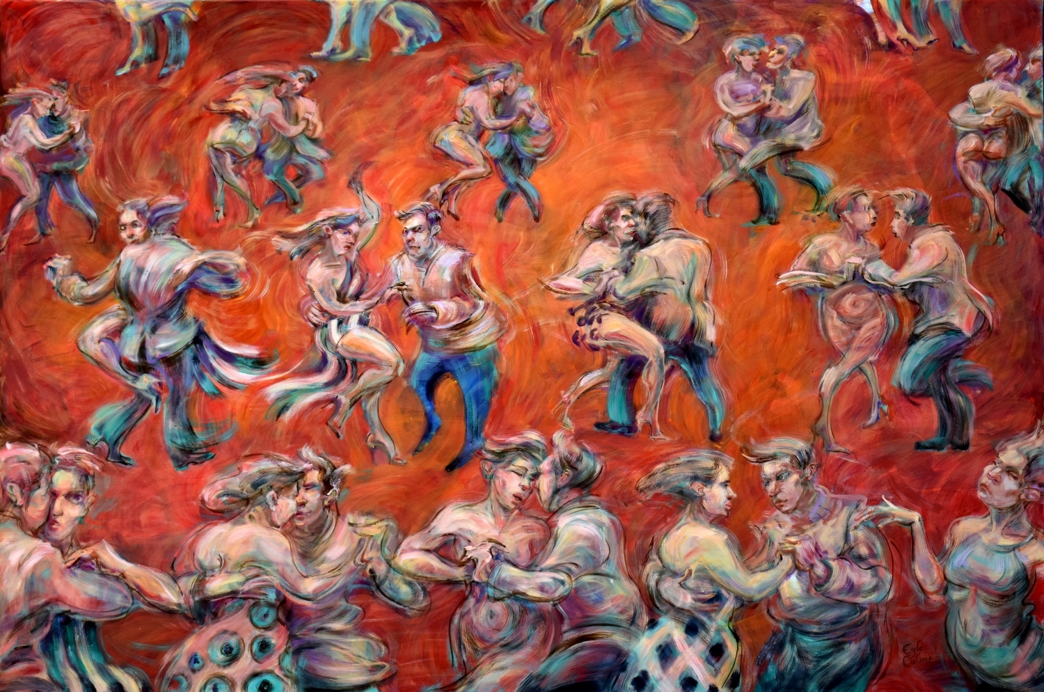 Red Tango, 2022, canvas, oil, 80x120 cm