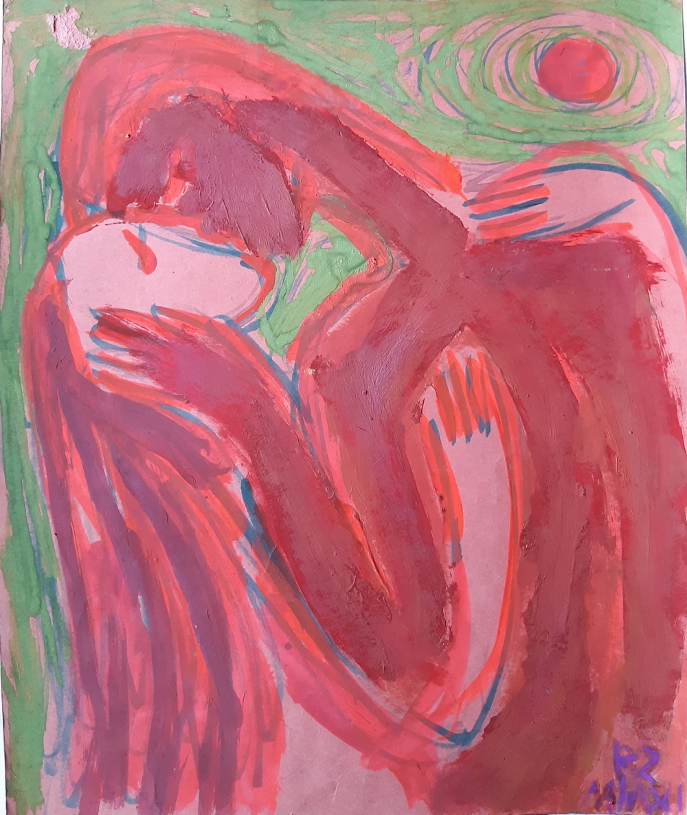 The Kiss, 2011, paper, mixed media, 35x29.5 cm