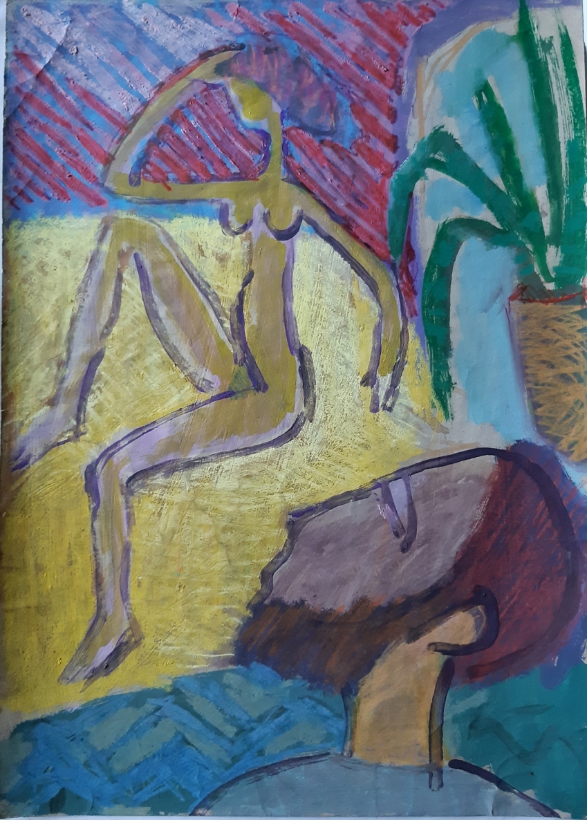 Dialogas, 2023, popierius, mišri technika, 42x30 cm