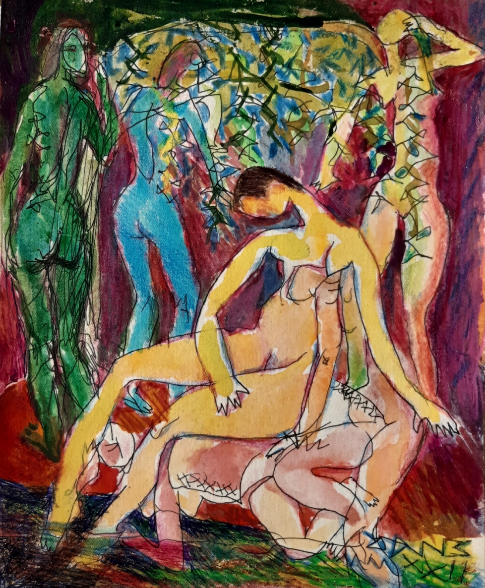 Pavasaris, 2022, popierius, mišri technika, 20x16 cm