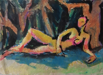 Poilsis, 2020, popierius, mišri technika, 21x29,5 cm