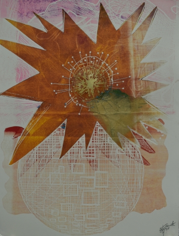 Ryto žara, 2006, paper, linocut, 48x67cm, 1/1