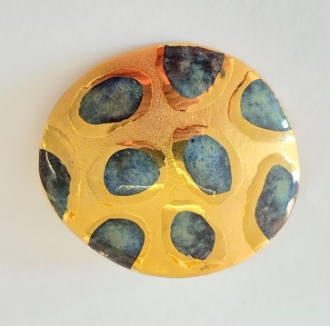 Sagė, kietasis Limožo porcelianas, auksavimas, kobalto glazūra, h 4,4x4,9x0,5 cm, 1/1
