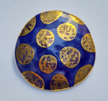 Sagė Debesys mano mintys, kietasis Limožo porcelianas, auksavimas, kobaltas, h5,5x5,5x0,6 cm, 1/1
