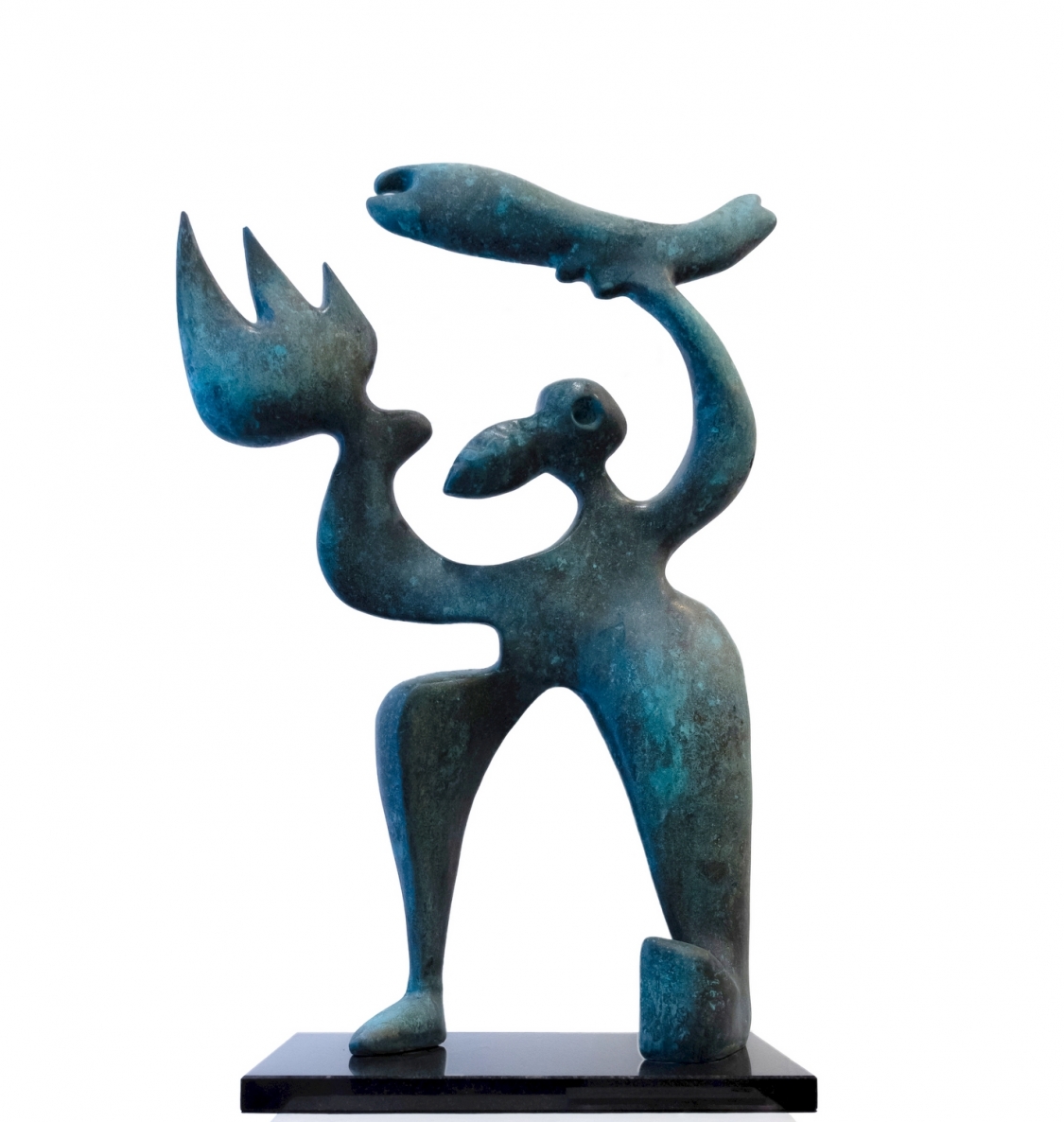 Šamanas, 2022,  bronza, granitas, h 61 cm  