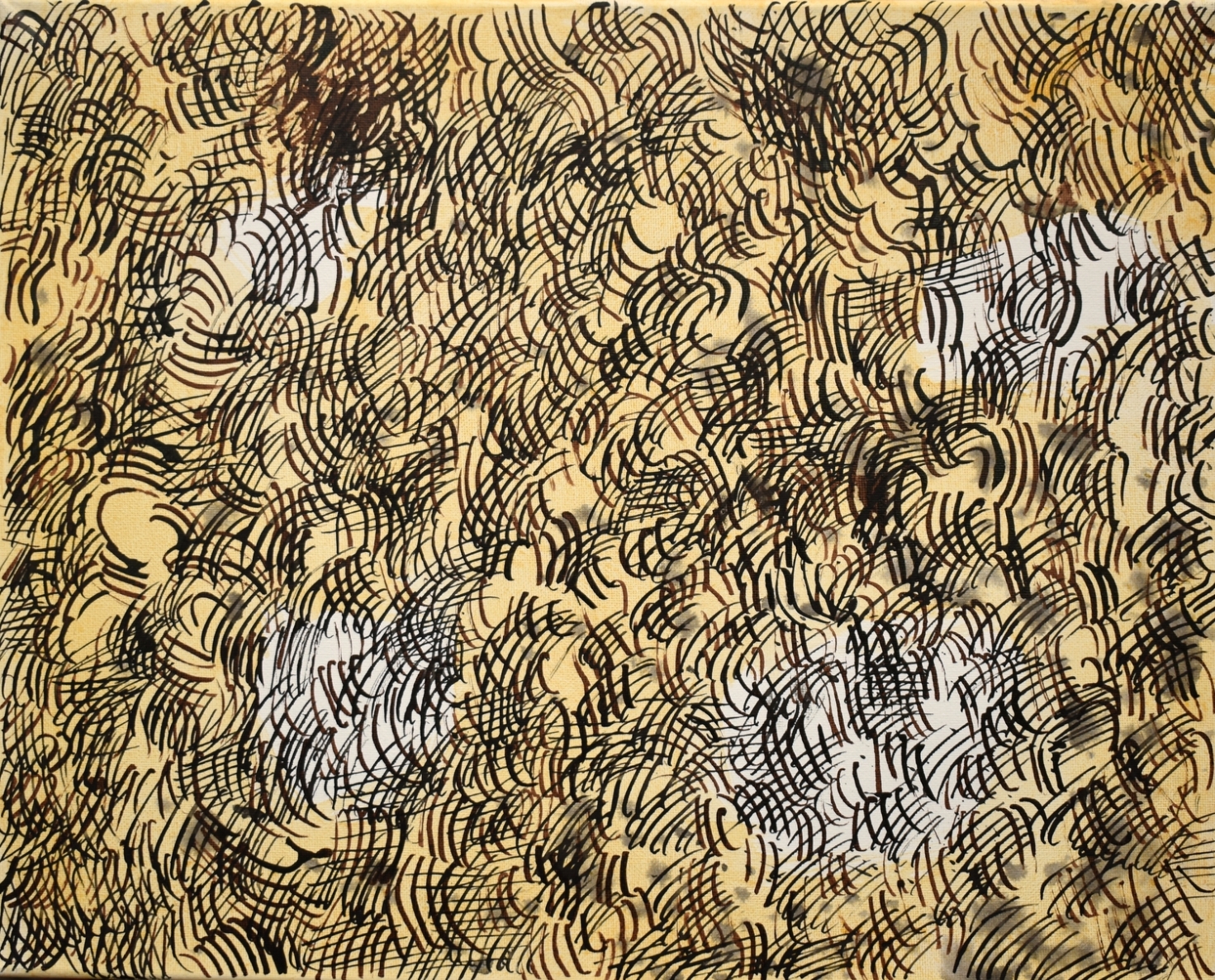 Samanos, 2022, drobė, akrilas, tušas, plunksna,  40x50 cm 