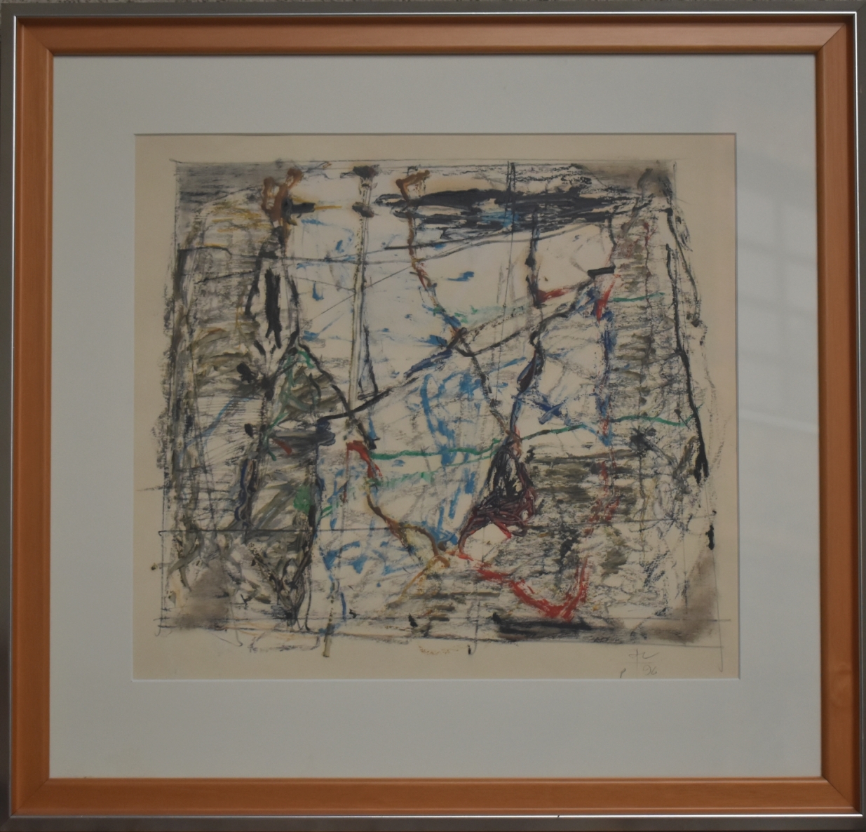 Sans Titre, 1996, paper, mixed media, 36x40 cm, frame 55x58 cm
