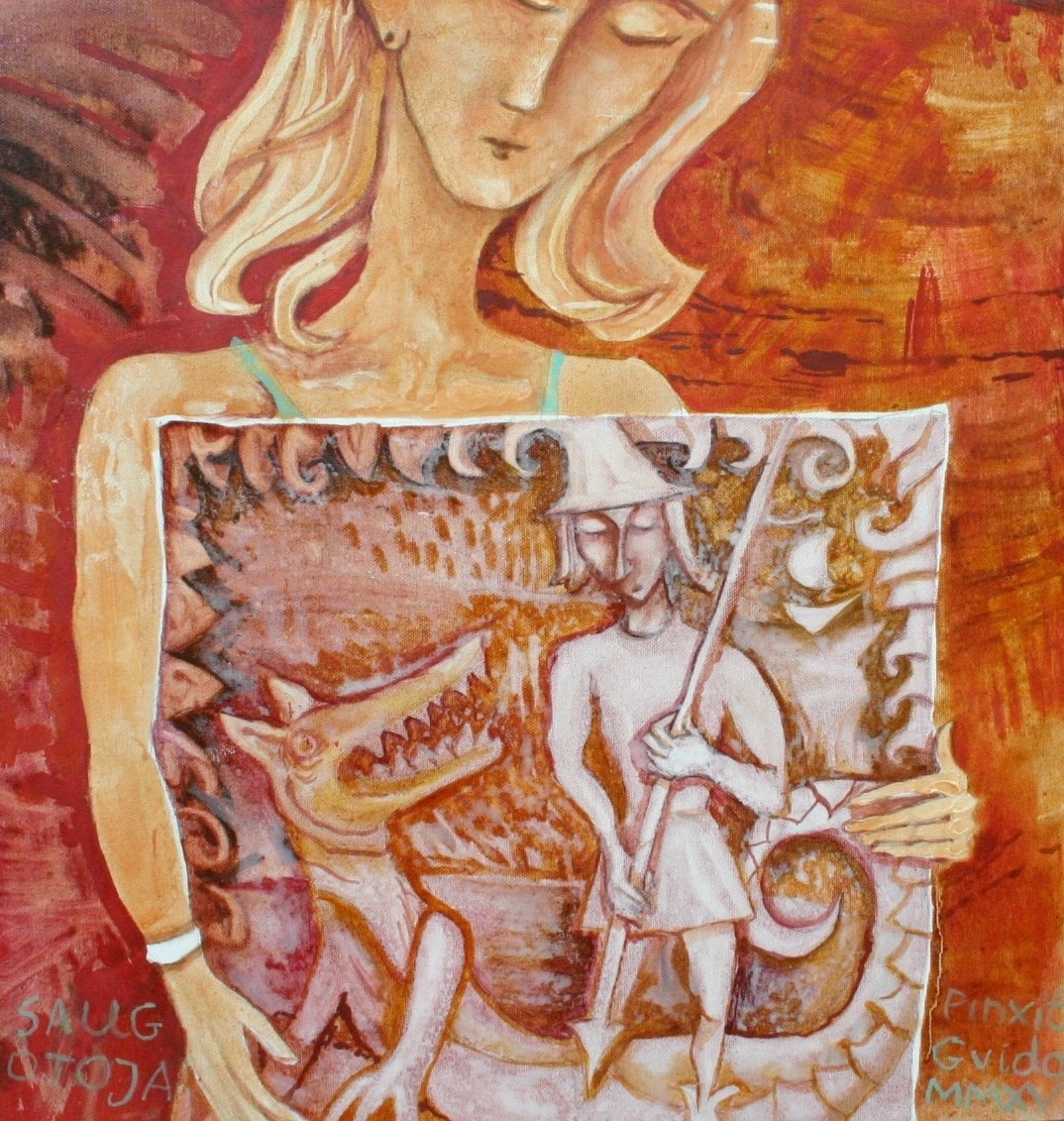 Custodian or St. George, 2015, canvas, acrylic, oil, 52x50 cm