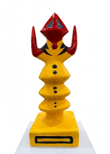 Salutation of the Sun, 2022, chamotte ceramics, glaze, h 113x43x41 cm, 1/1, 72,0 kg