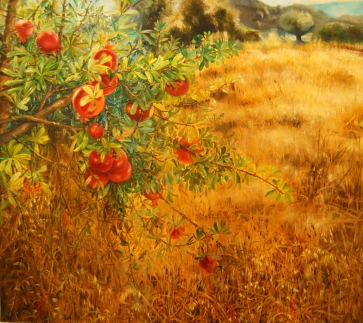 Saulėti toliai, 2020, drb., al., 80x90cm