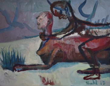 Sėdinti ant sfinkso, 2013, drobė, aliejus, 70x90 cm