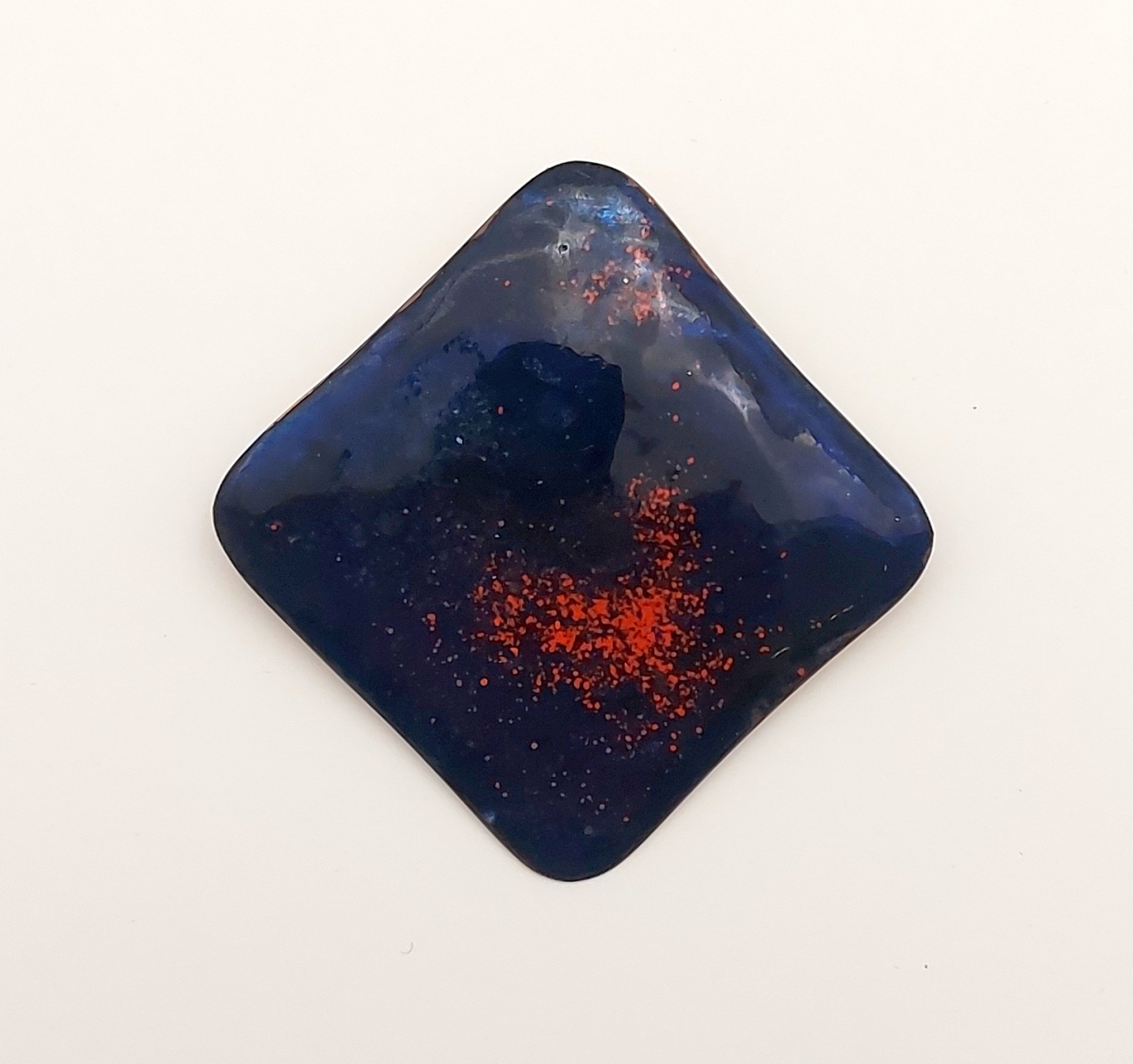 Brooch, copper, enamel, metal, 4.5x4.5 cm, 1/1