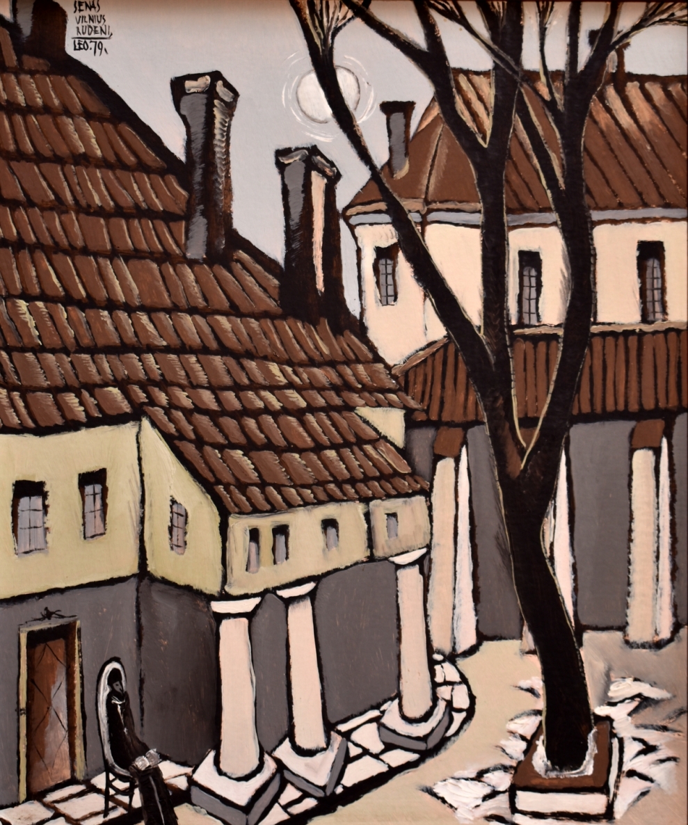 Old Vilnius in autumn, 1979, oil, cardboard, 55x46 cm