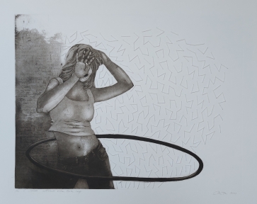 Seniai nutolusi diena. Hula hoop, 2011,ofortas, siuvinėjimas, 50x64 cm, 5/30