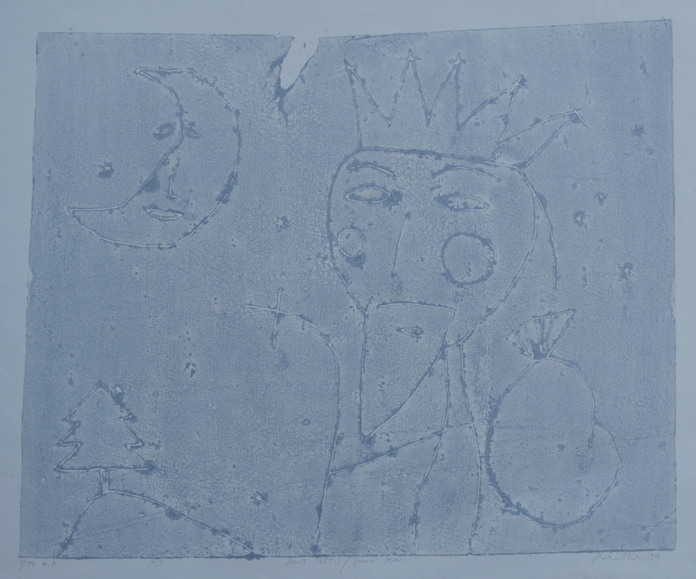 Santa Claus, 1994 author's technique, 37x44cm