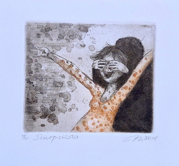 Surprise, 2018, etching, 8x9 cm, 11/30