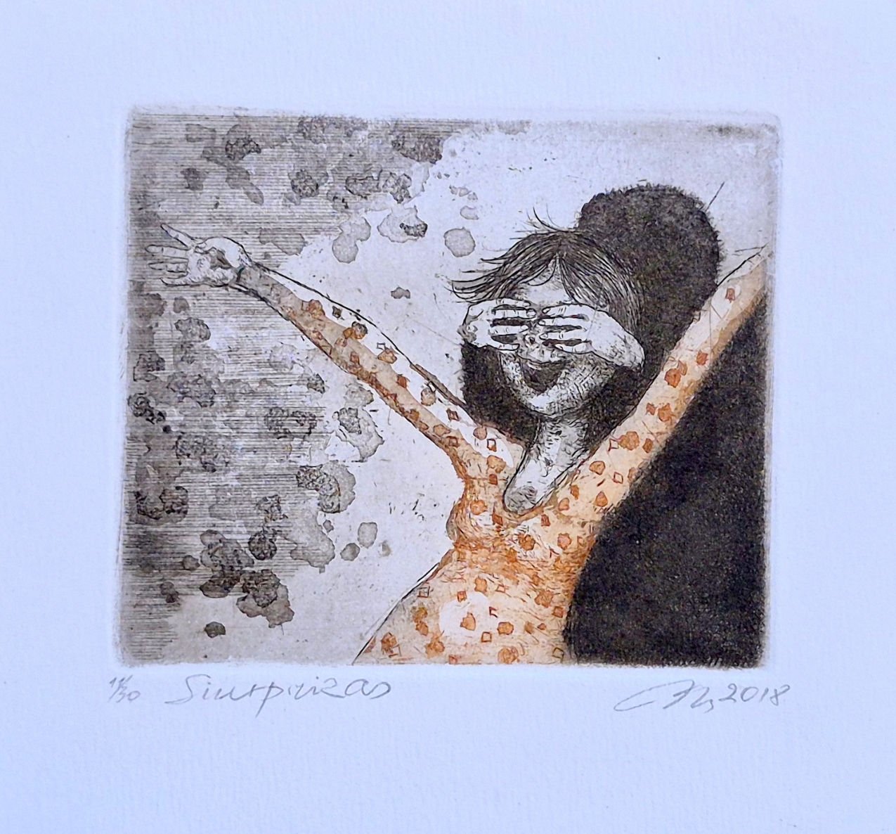 Surprise, 2018, etching, 8x9 cm, 11/30