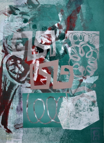 Smaragdinės naktys 0, 2023, lino raižinys, 66x47,5 cm, 1/1