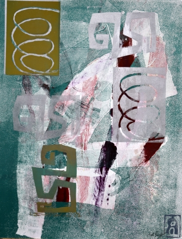 Smaragdinės naktys 1, 2023, lino raižinys, 72x54 cm 1/1