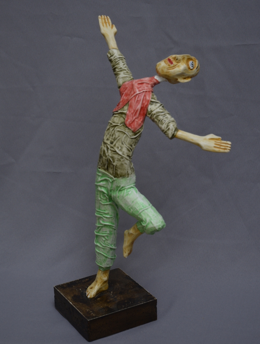 Šokėjas, 2021, medis, mišri technika, h 55x16 cm, 1/1