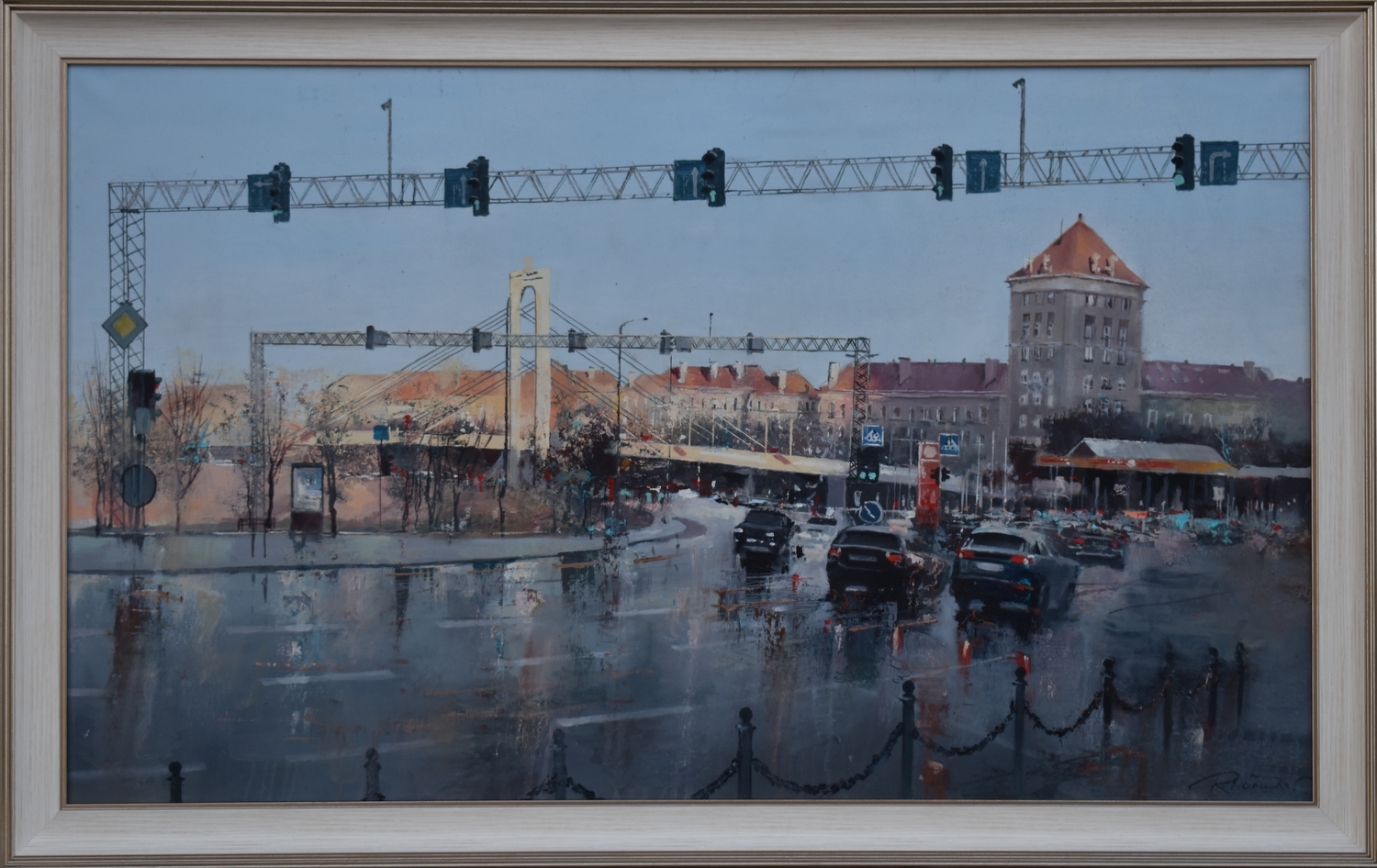 October Morning. 8:10, 2026, canvas, oil, 60x100 cm, frame 70x110 cm