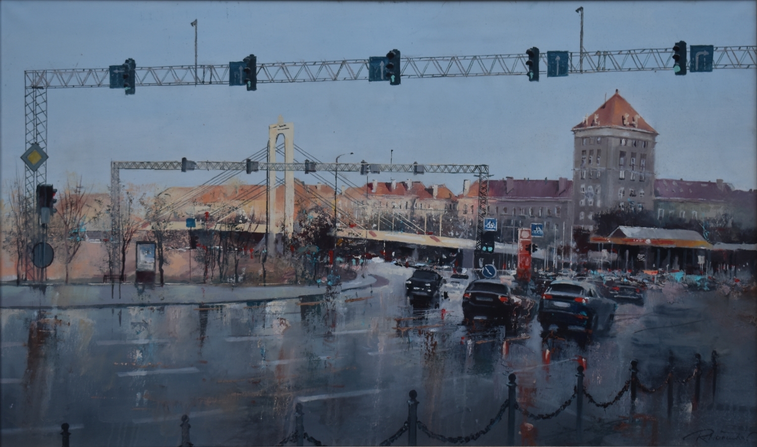 October Morning. 8:10, 2026, canvas, oil, 60x100 cm, frame 70x110 cm