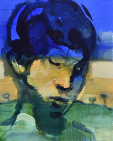 Sukauptos mintys. Besileidžianti saulė. Mano vaikystės pieva, 2021 drobė, aliejus , akrilas, 50x40 cm