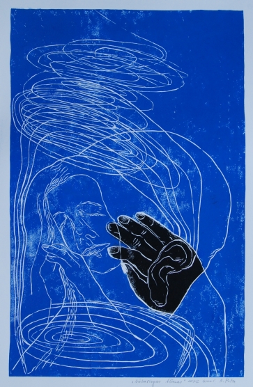 Sūkuringas bliuzas, 2022, lino raižinys, 77x48cm, 1/1