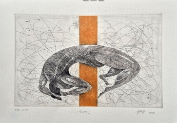 Leap, 2022, etching, 22x35 cm, 4/60