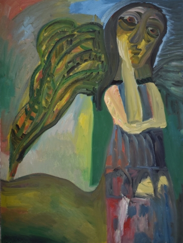 Susimąstęs, 1990, drobė, aliejus, 180x130 cm