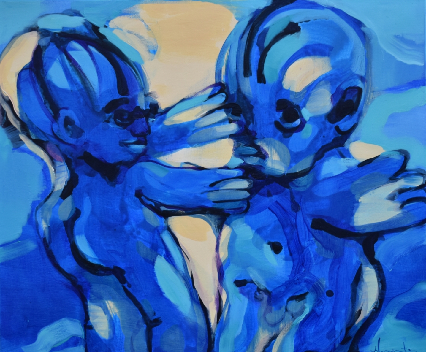 Meeting, 2025, canvas, acrylic, oil, 50x60 cm