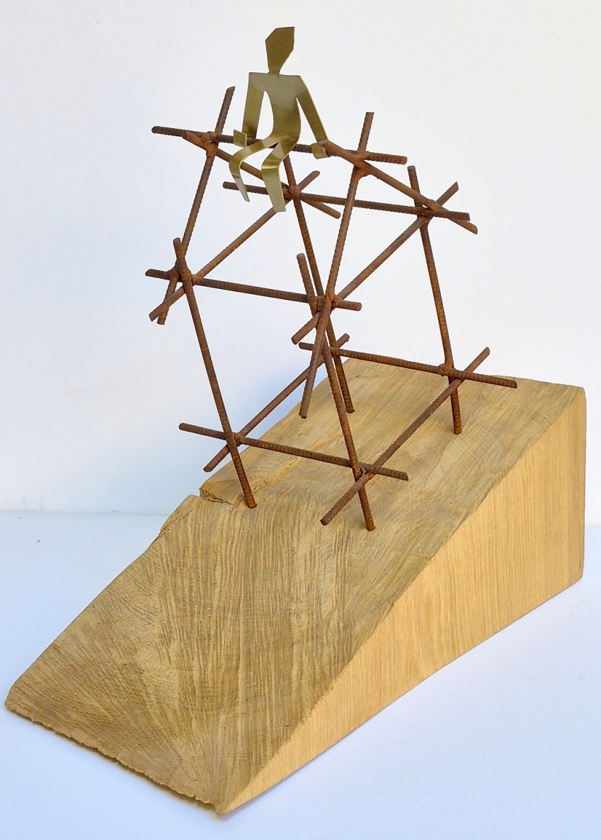 Dream, 2026, steel, brass, oak, h 37x40x19 cm, 1/1