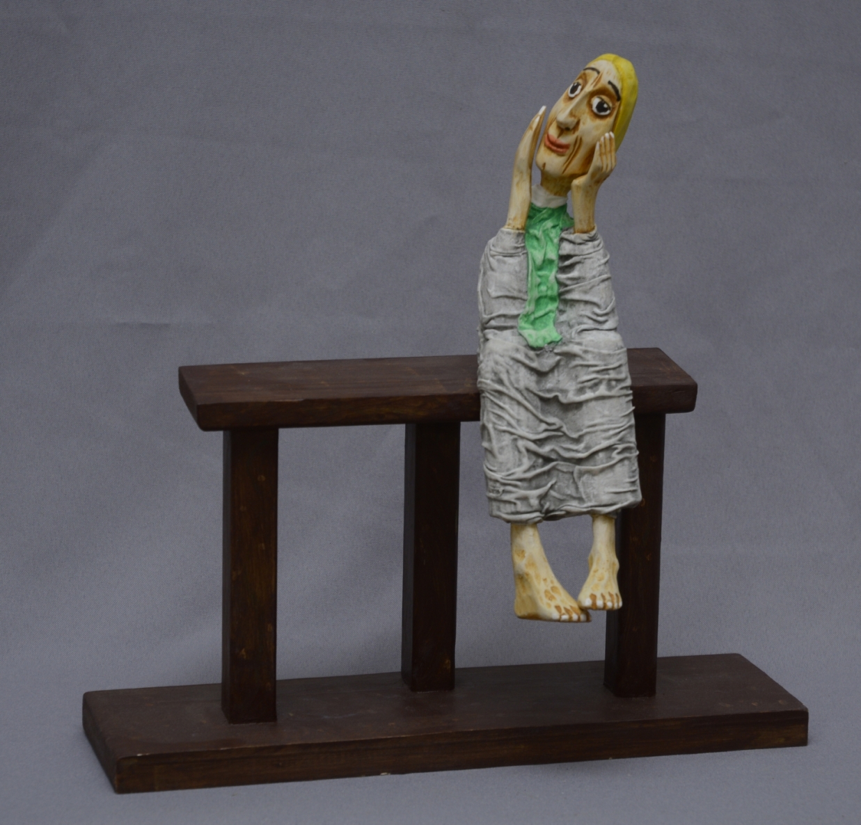 Svajotojas, 2021, medis, mišri technika, h32x30 cm, 1/1