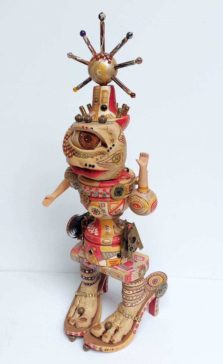 Sveiki atvykę, 2024, mišri technika, h 67x23x23 cm, 1/1